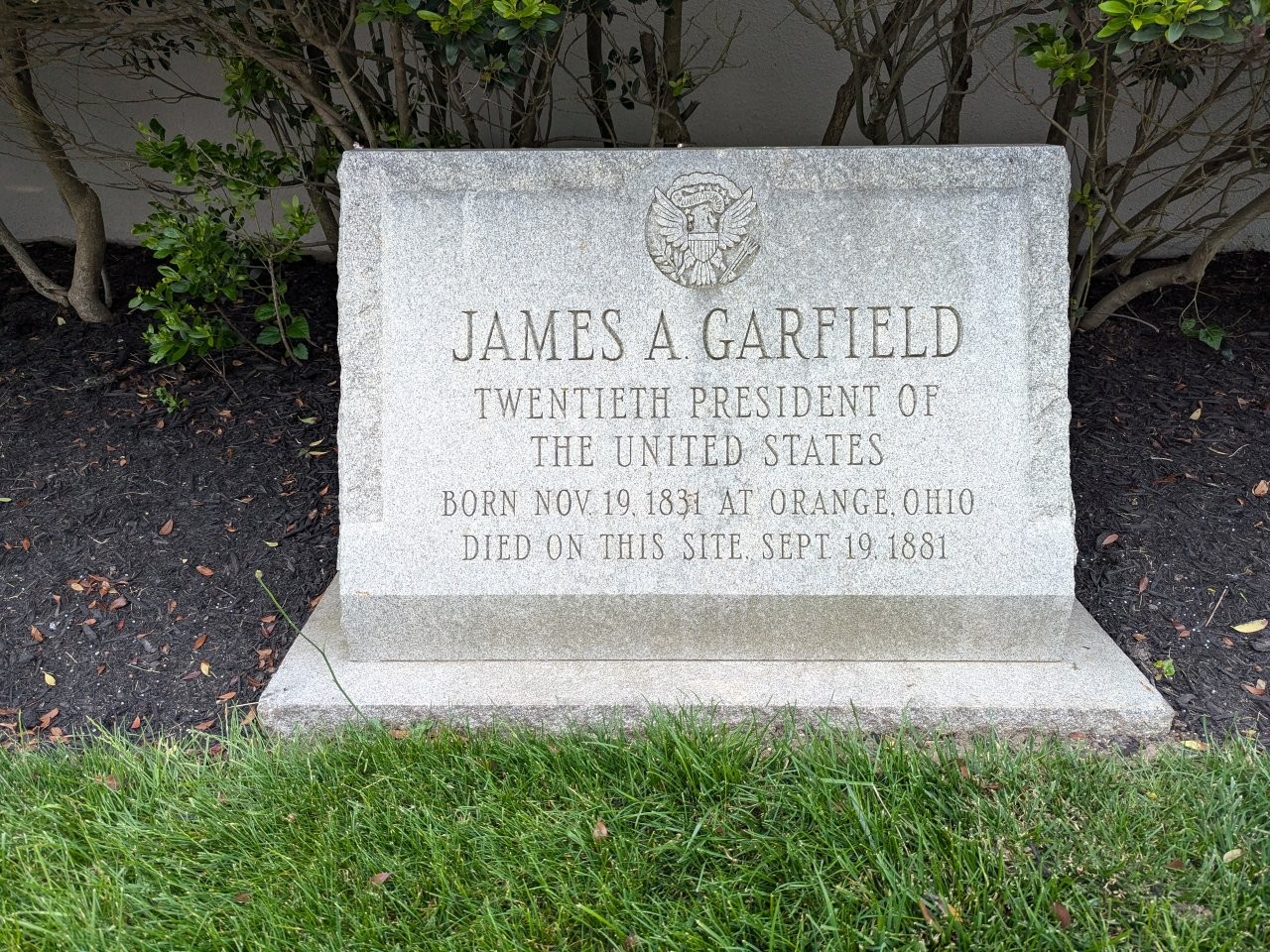 James Garfield location of death historical marker
