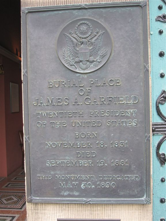 James Garfield grave historical marker