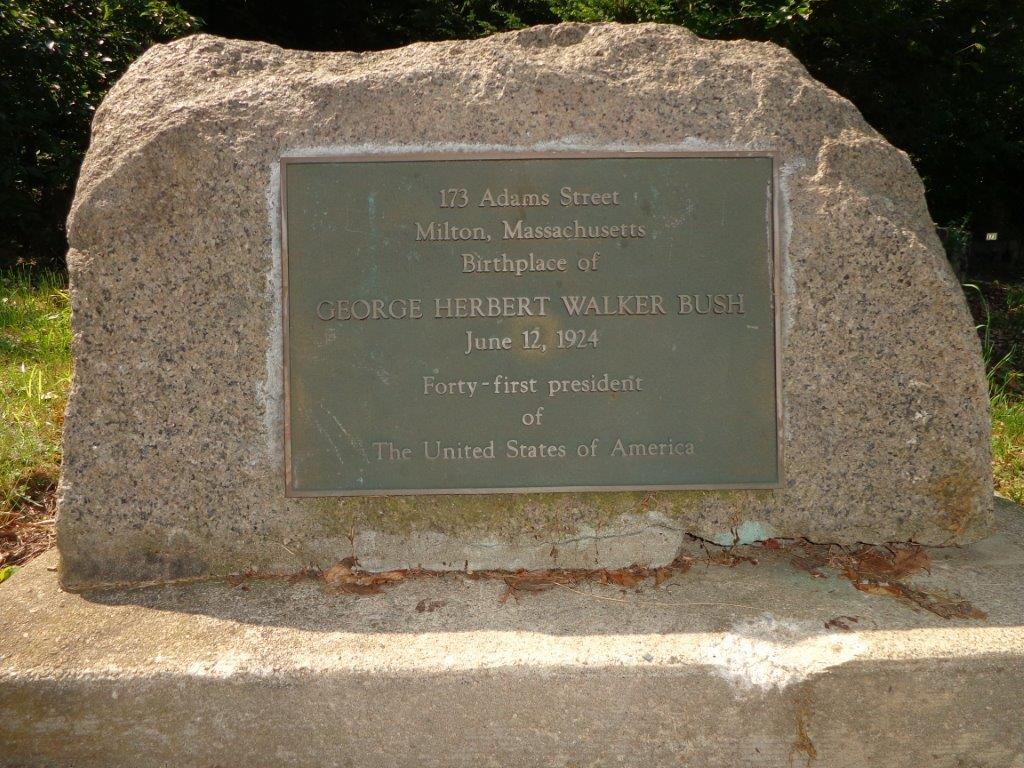 photo of historical marker at George Bush birthplace