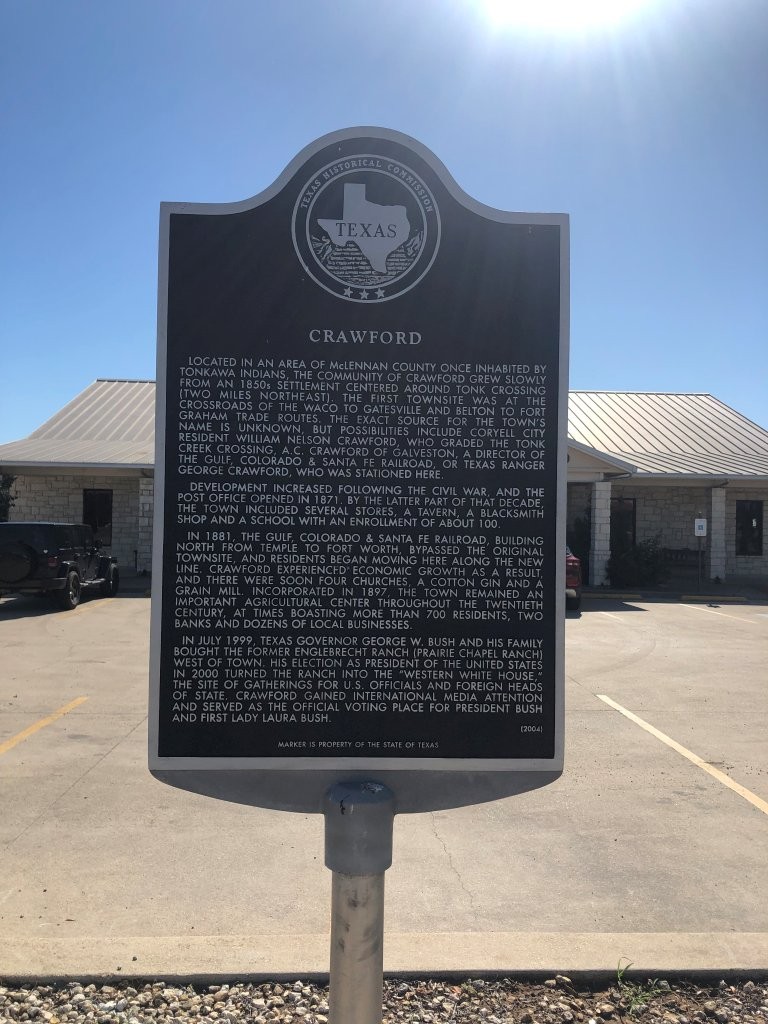 George Bush placque in Crawford, Texas