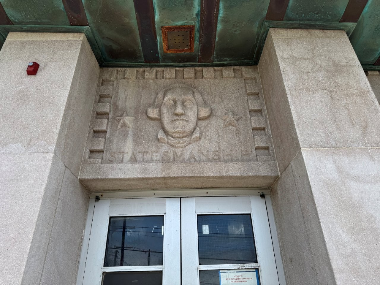 George Washington memorial at George Washington High School in San Francisco, California