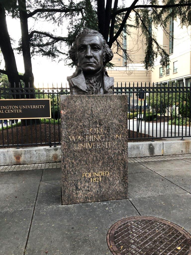 Statue of George Washington at George Washington University in Washington