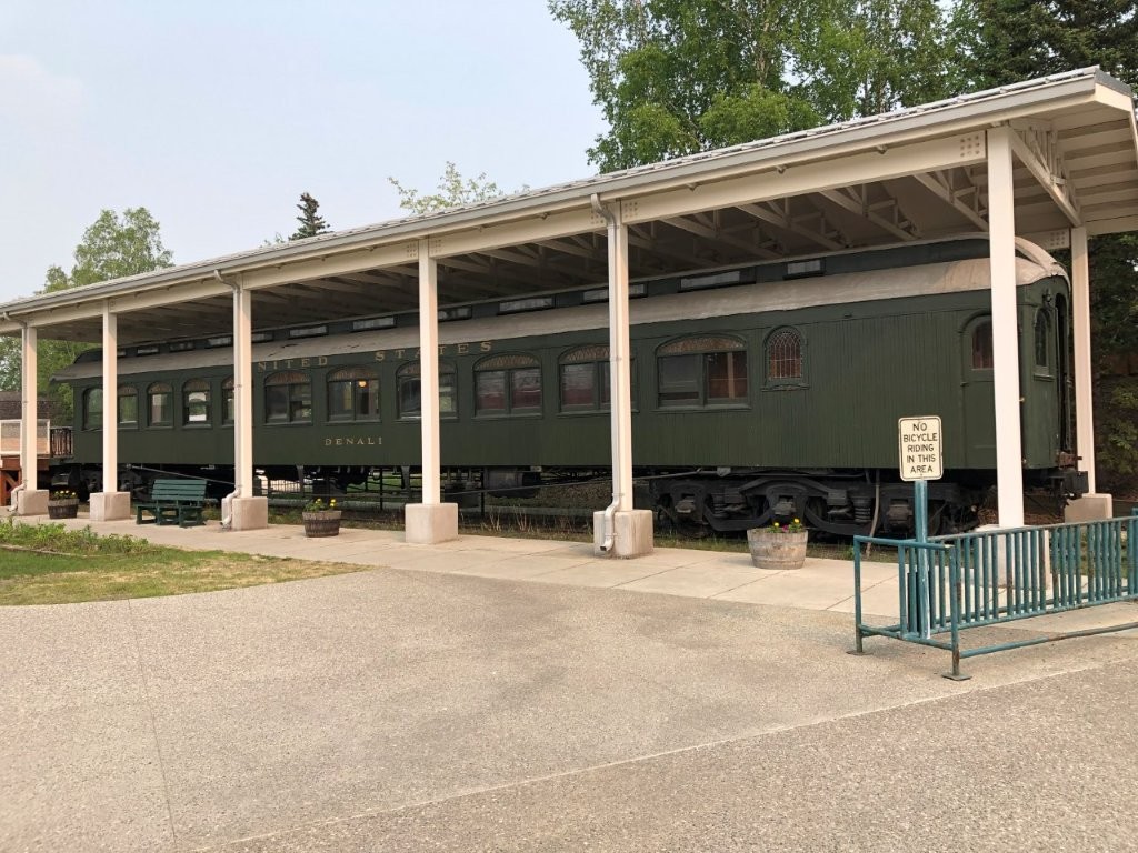 Warren Harding train car in Pioneer Park in Fairbanks, Alaska