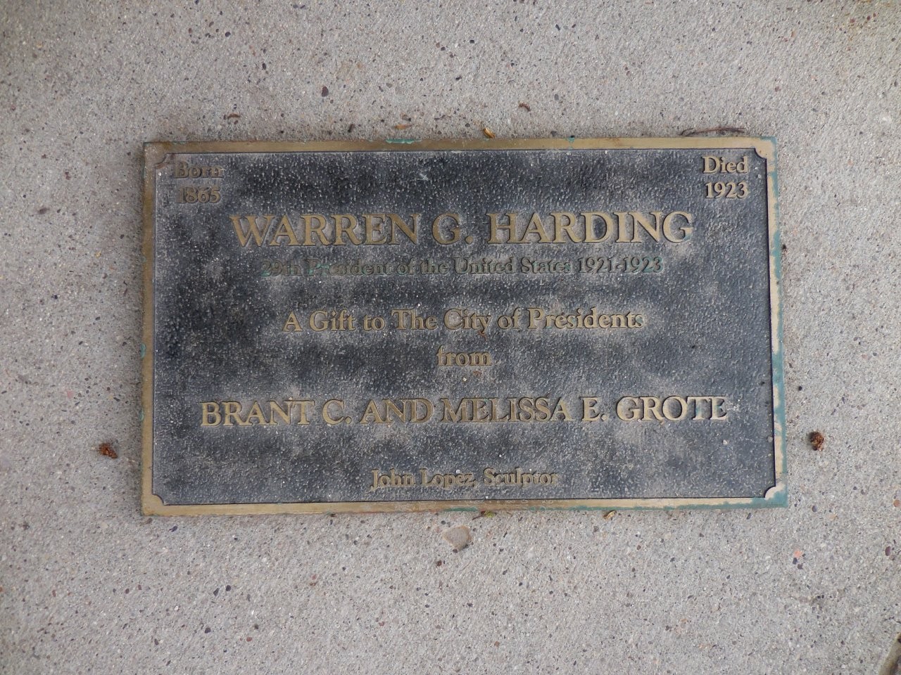 Warren Harding statue in Rapid City, South Dakota