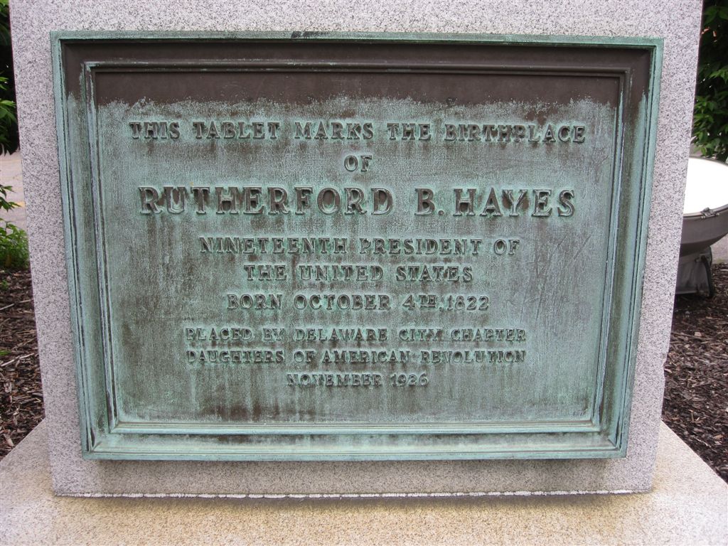 monument marking location were Rutherford Hayes was born