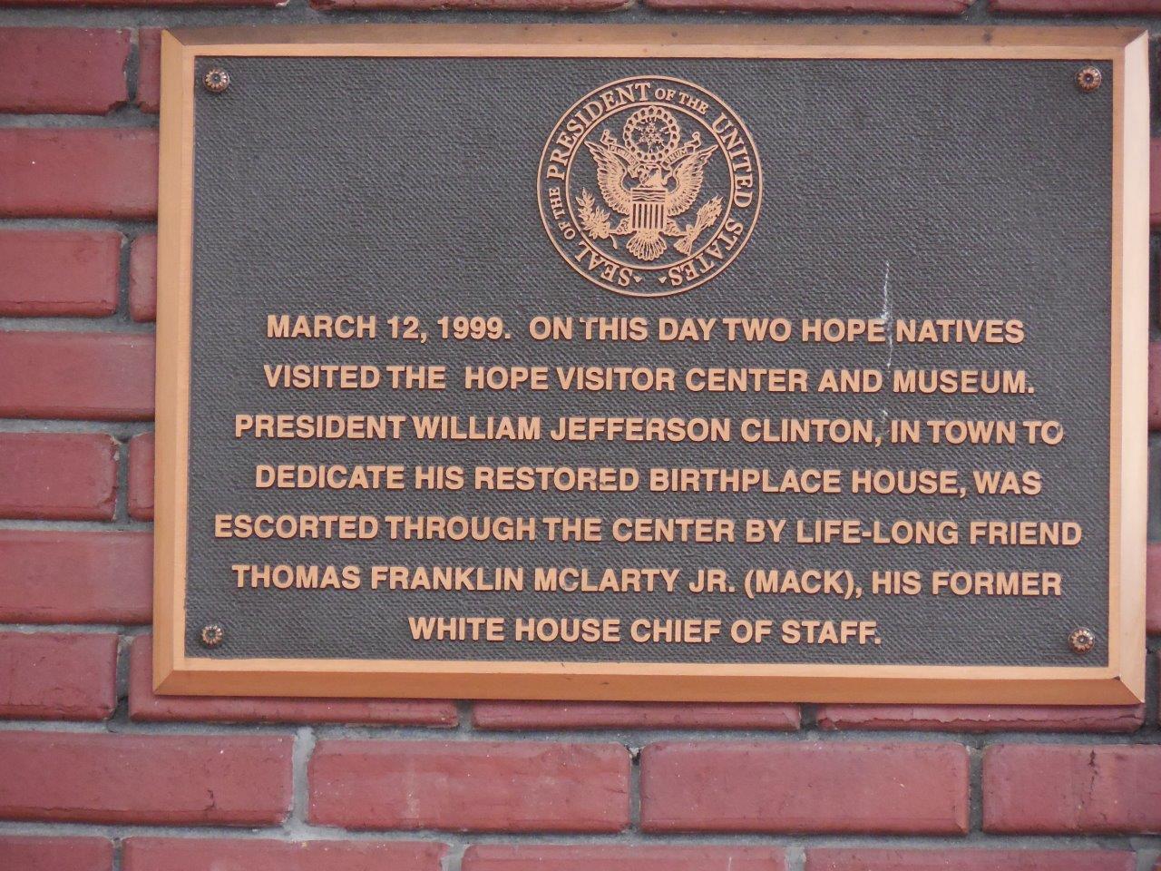 Bill Clinton historical marker