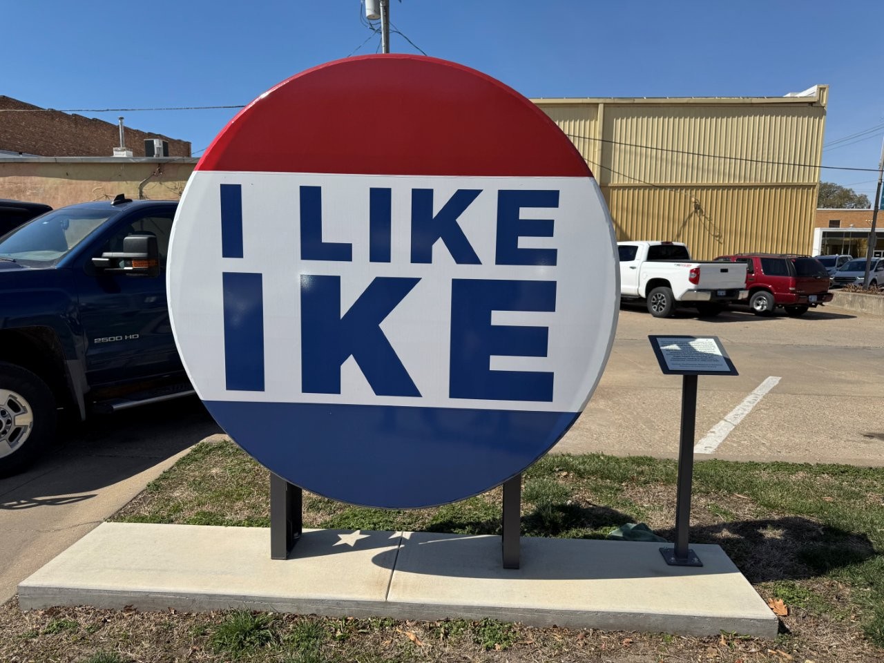Dwight Eisenhower campaign button in Abilene, Kansas
