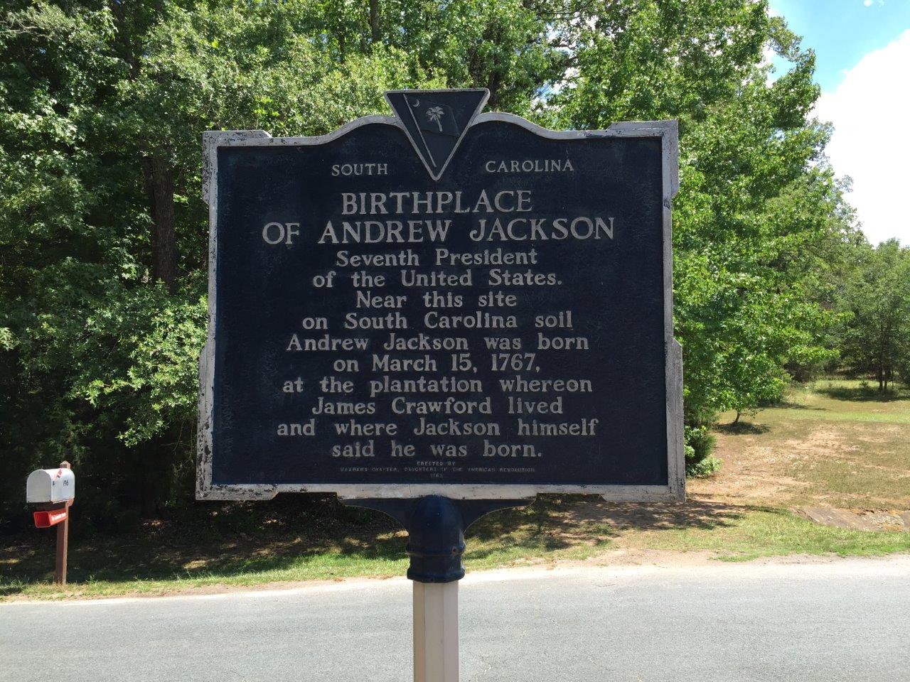 Andrew Jackson birthplace - Waxhaws Region of North and South Carolina