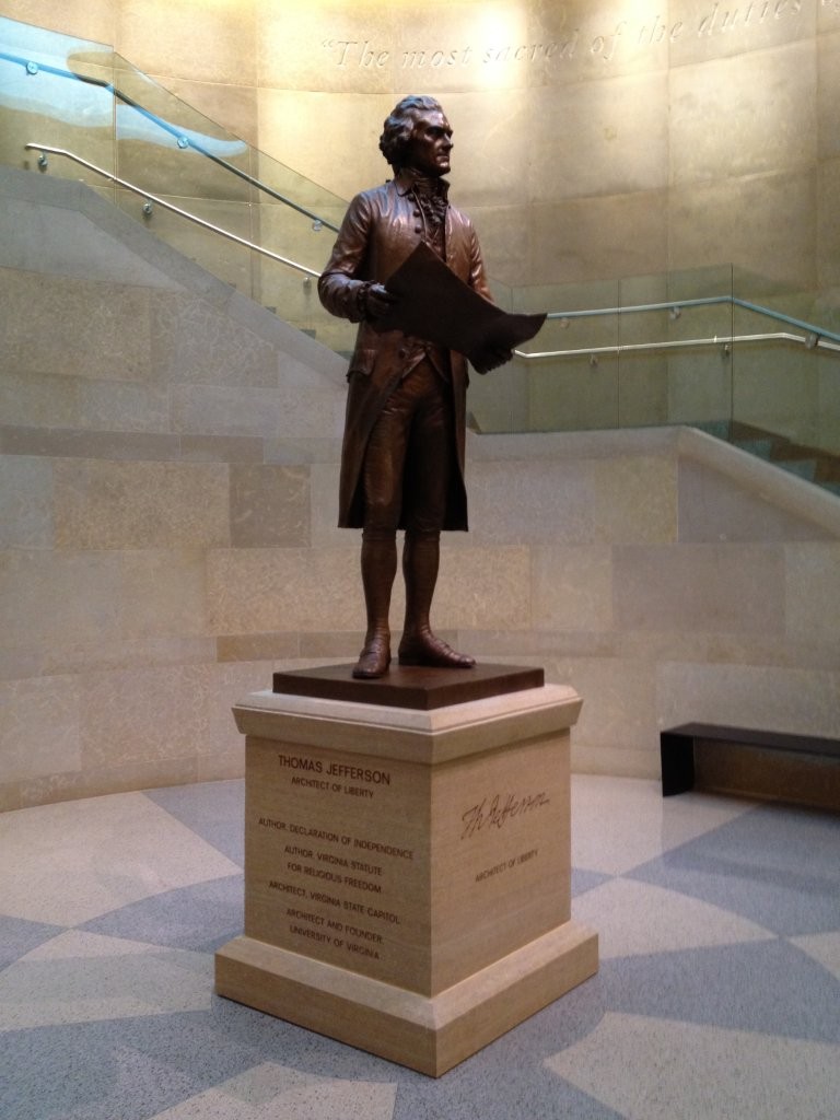 Thomas Jefferson monument inside Virginia Capitol in Richmond
