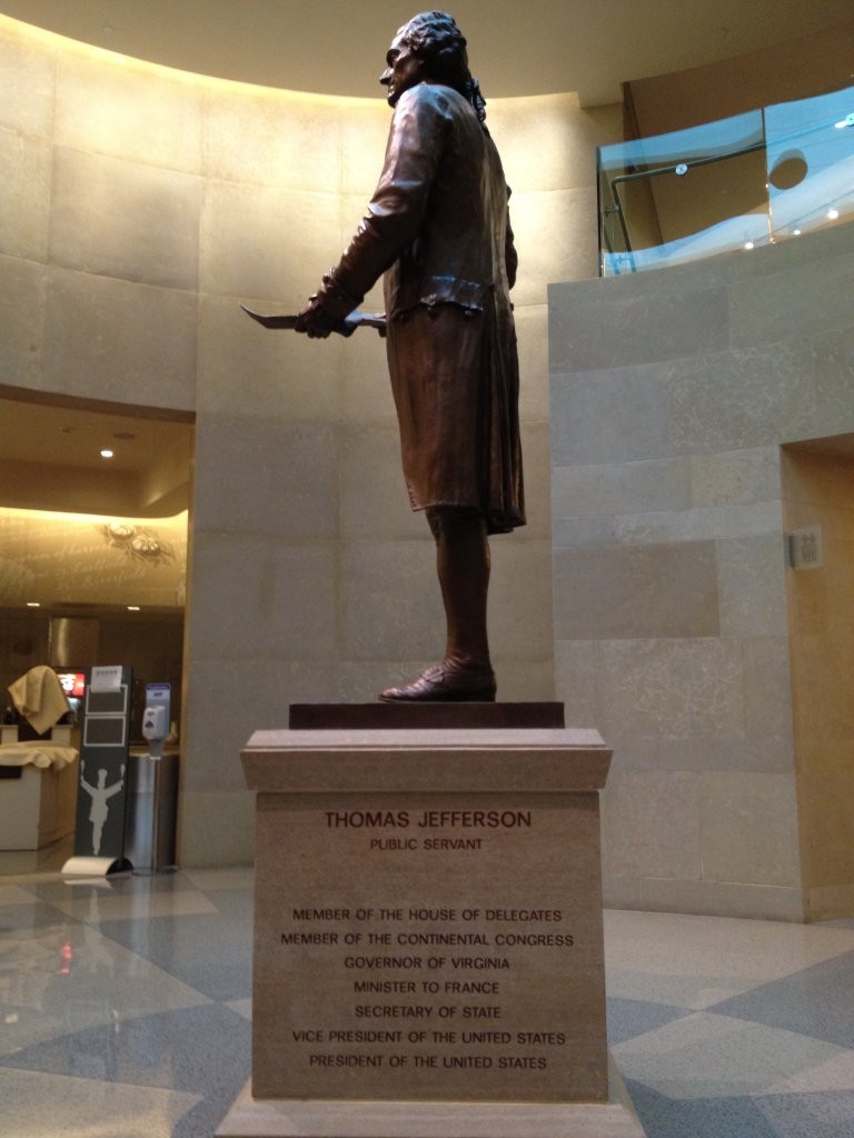 Thomas Jefferson sculpture inside Virginia Capitol in Richmond
