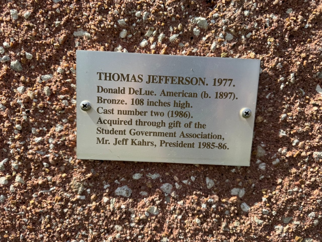 Thomas Jefferson sculpture at Wichita State University