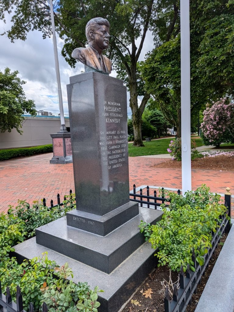 John F. Kennedy Historical Marker in Nashua, New Hampshire