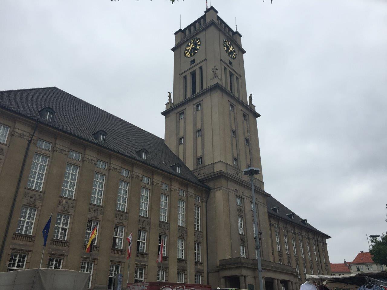 John F. Kennedy square and historical markers in Berlin