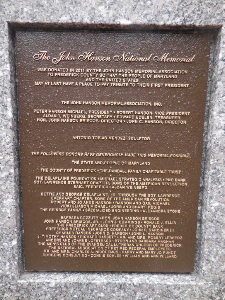 John Hanson statue in Frederick, Maryland