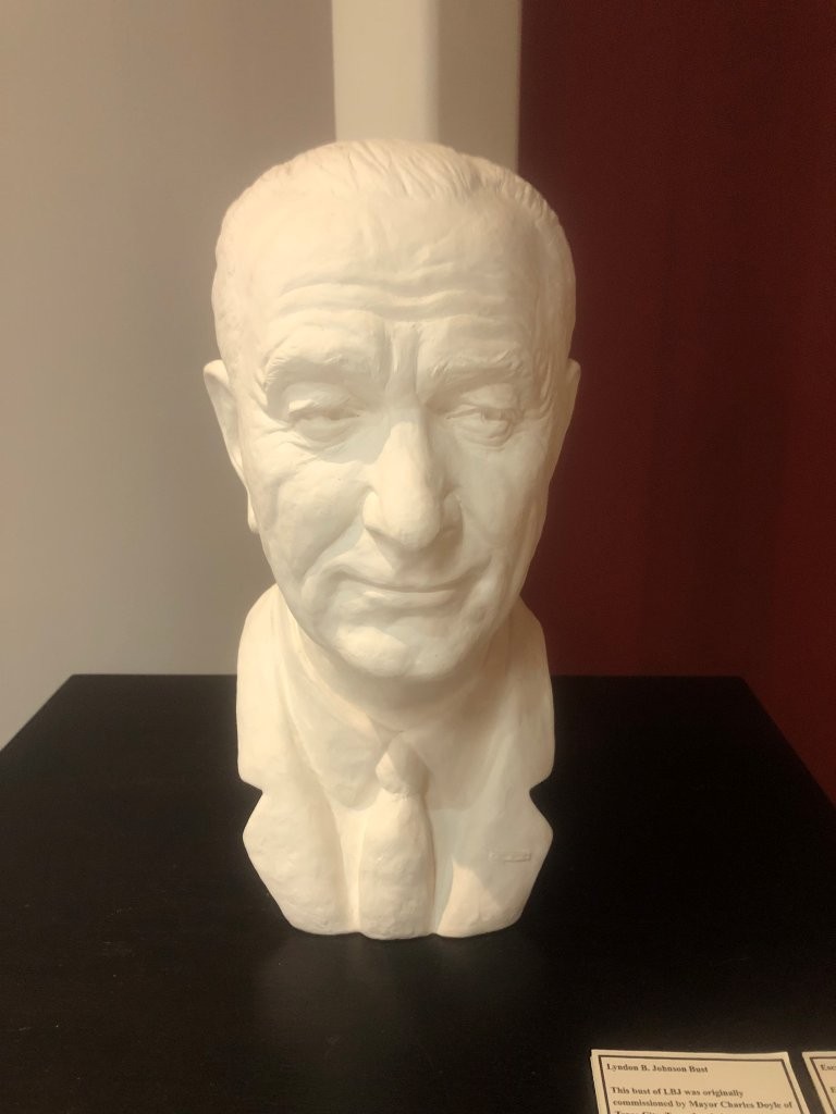Lyndon B. Johnson bust at the LBJ Museum in San Marcos, Texas