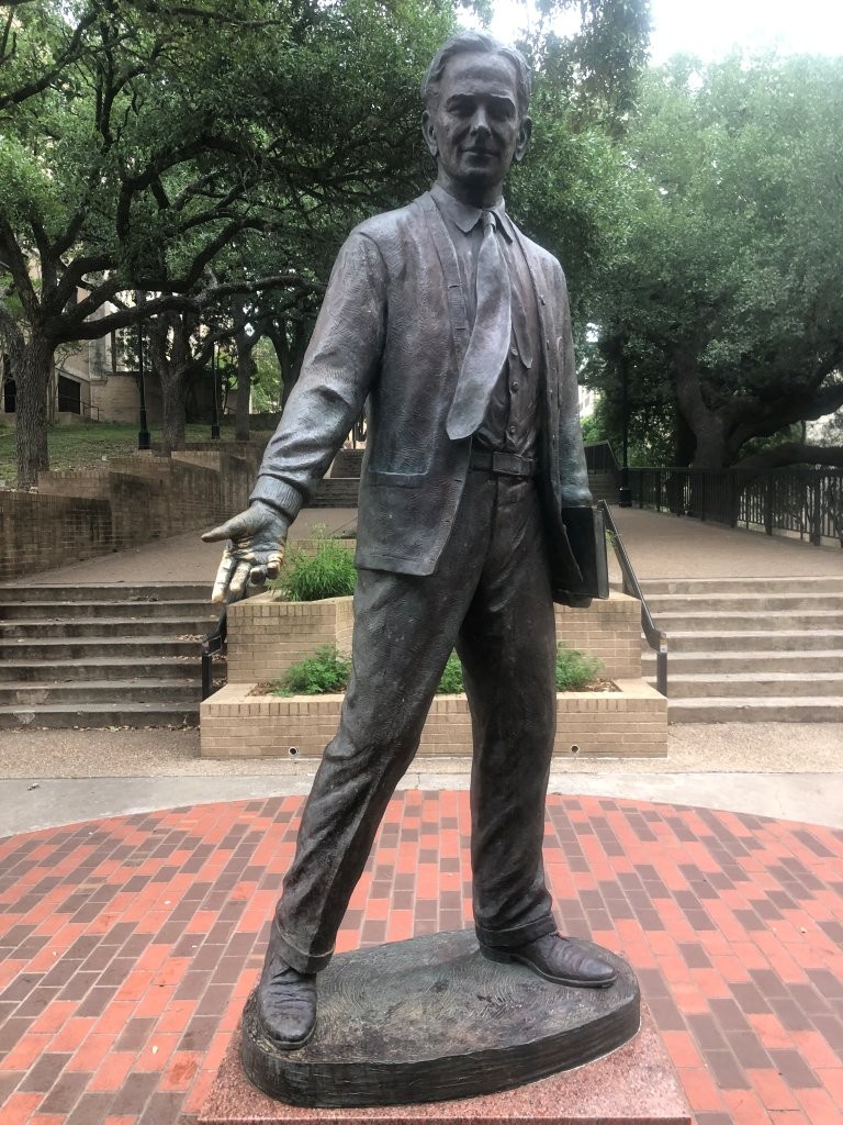 Lyndon B. Johnson statue at Texas State University in San Marcos, Texas