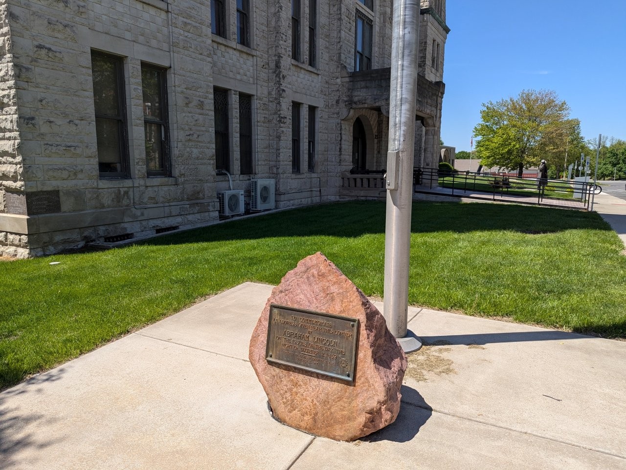 Abraham Lincoln historical marker in Atchison, Kansas
