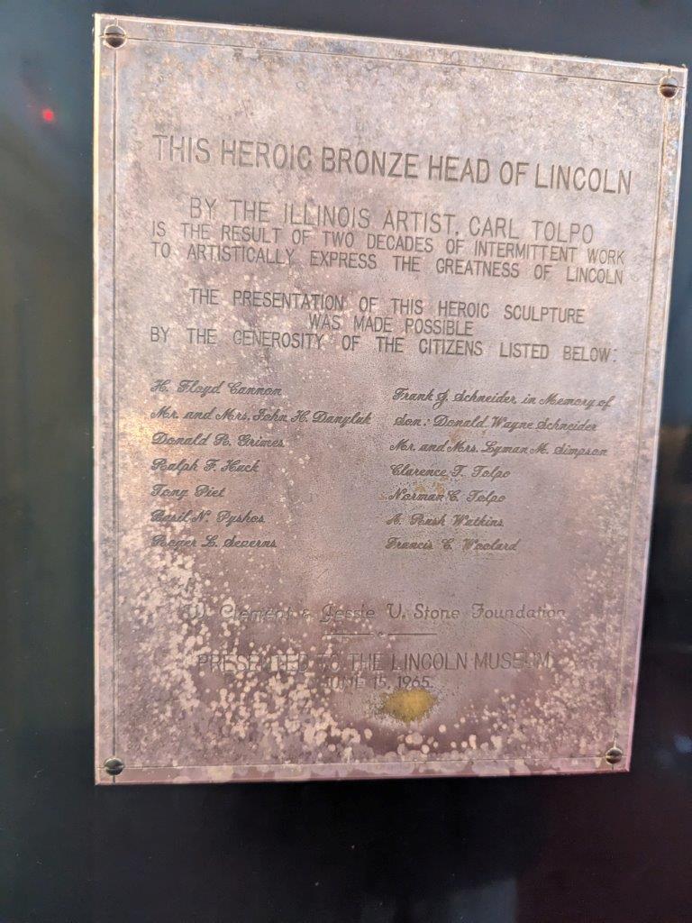 Bust of Abraham Lincoln inside Ford's Theatre