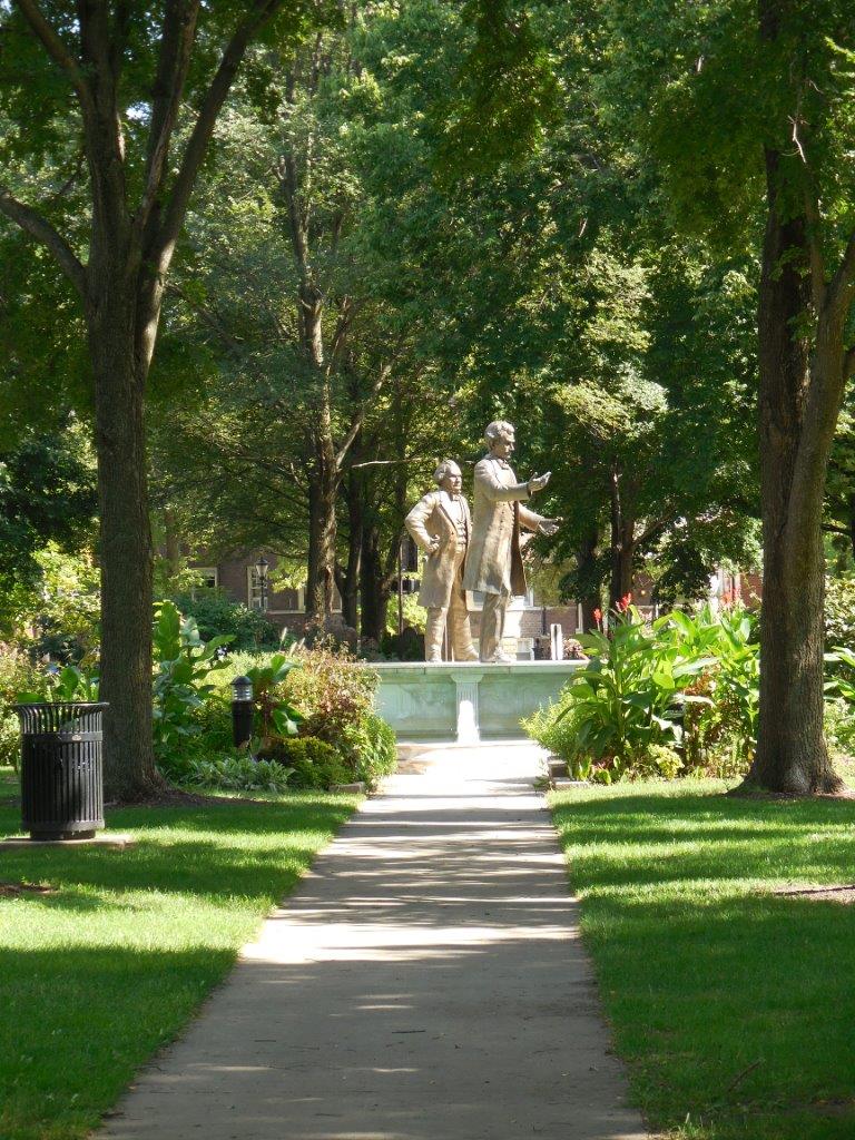 Lincoln-Douglas statue at site of first debate