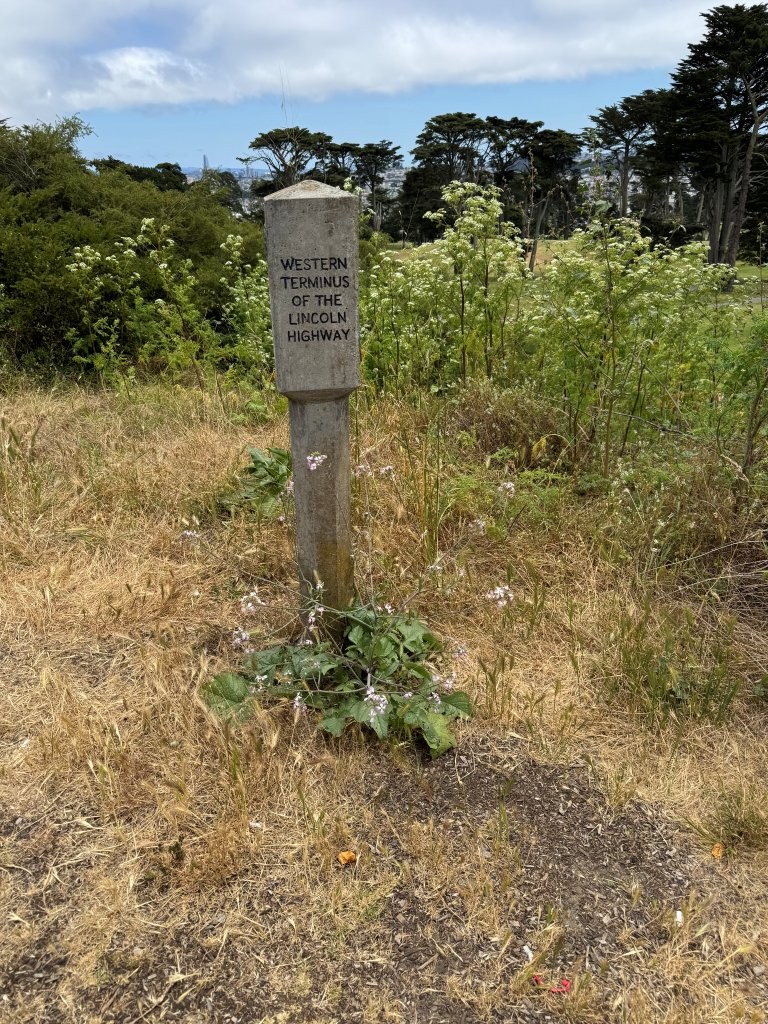 Lincoln Highway monument in San Francisco, California