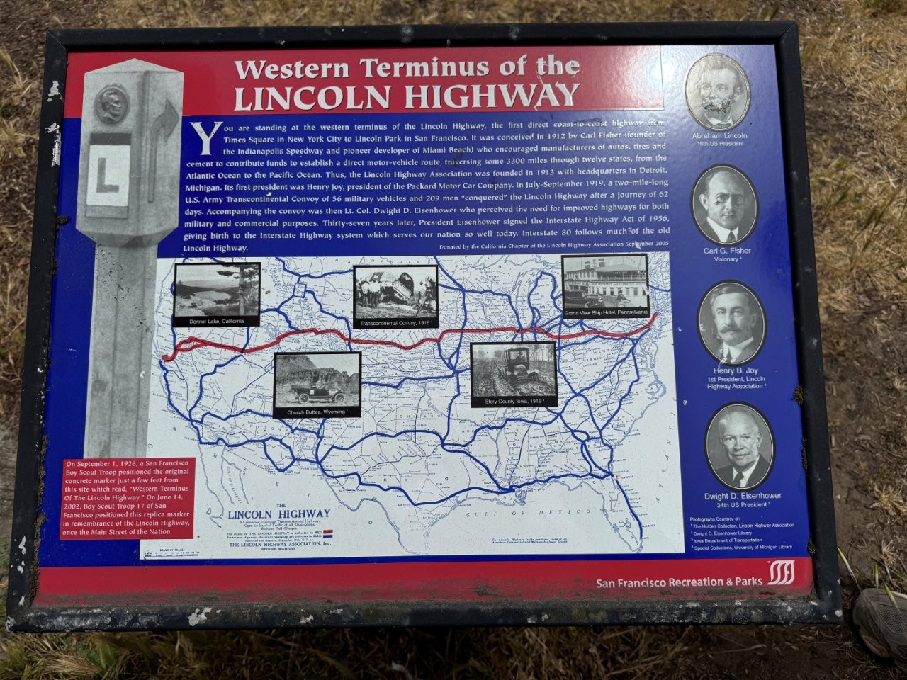 Abraham Lincoln monument in Lincoln Park in San Francisco, California