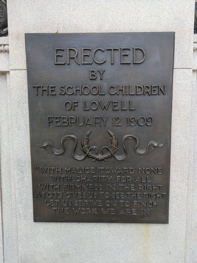 Abraham Lincoln Marker in Lowell, Massachusetts