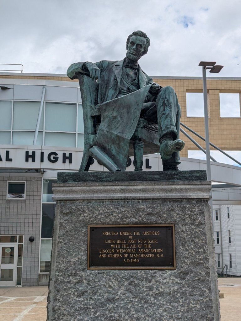 Abraham Lincoln Statue in Manchester, New Hampshire at Central High School