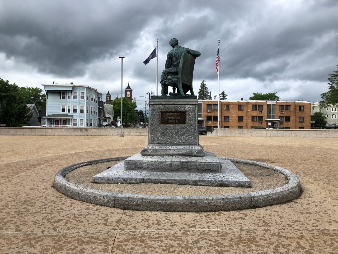 Abraham Lincoln historical marker in Manchester, New Hampshire