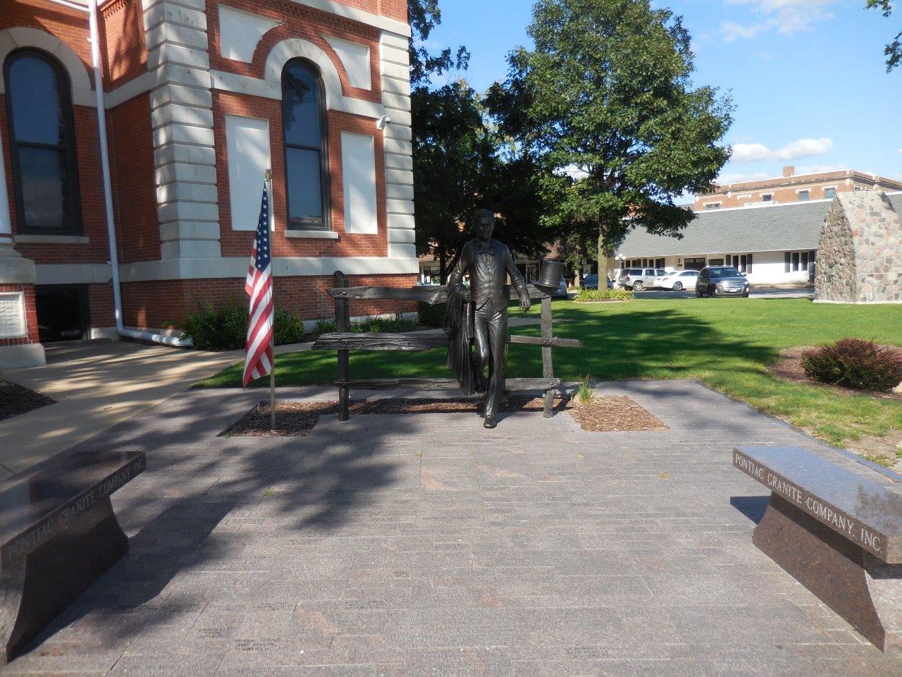 Abraham Lincoln statue in Pontiac, Illinois