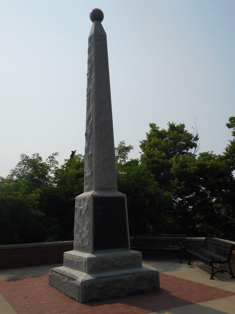 Abraham Lincoln monument marking eastern terminus of Transcontinental railroad