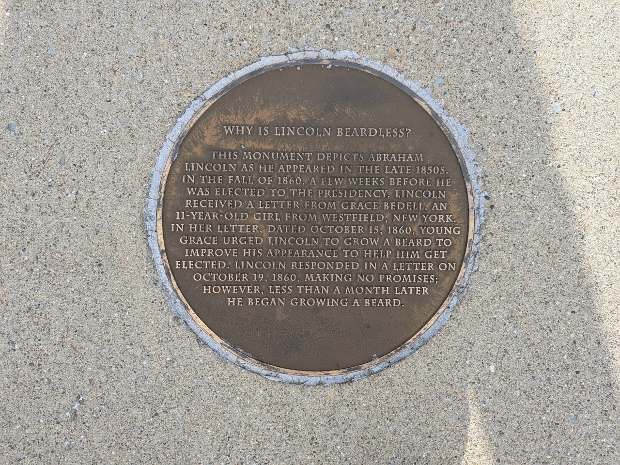 Abraham Lincoln historical marker in Mt. Vernon, Illinois