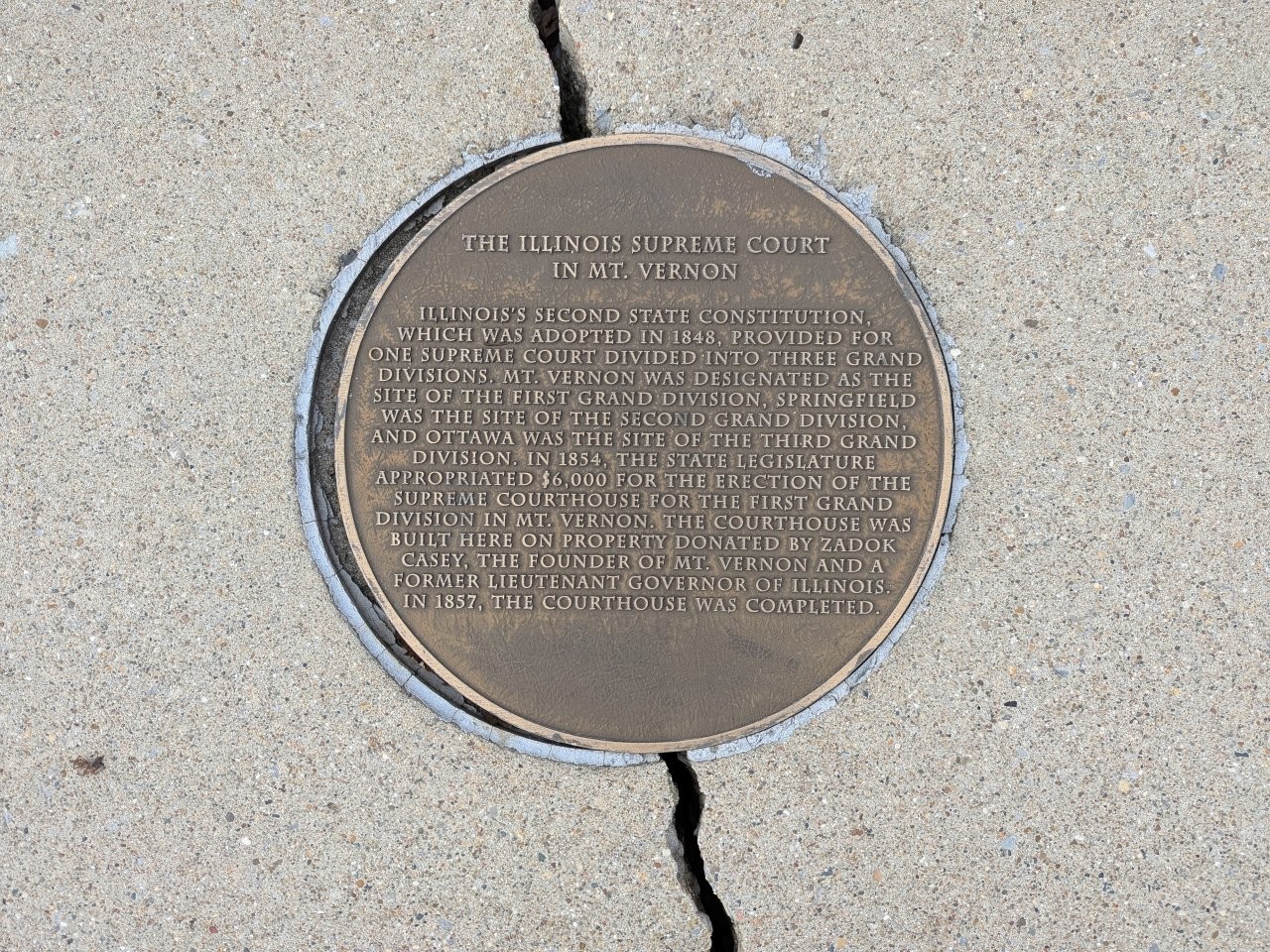 Abraham Lincoln historical marker in Mt. Vernon, Illinois