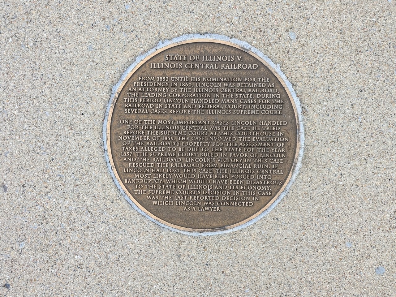 Abraham Lincoln historical marker in Mt. Vernon, Illinois