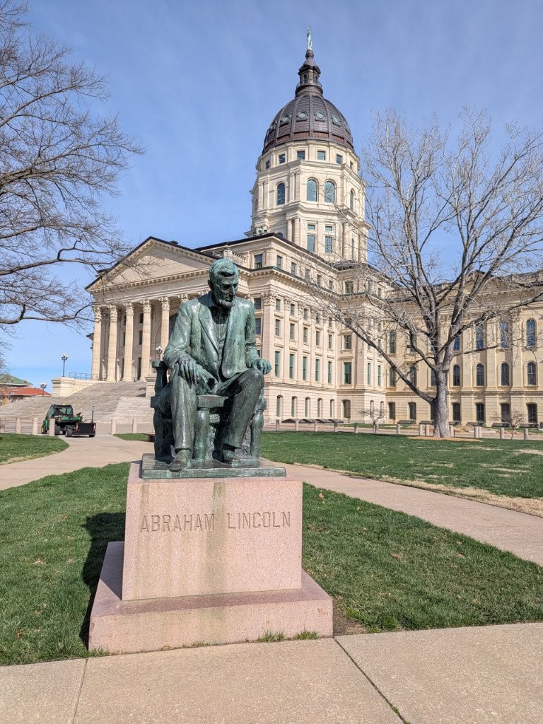 Abraham Lincoln statue at Kansas State Capitol in Topeka