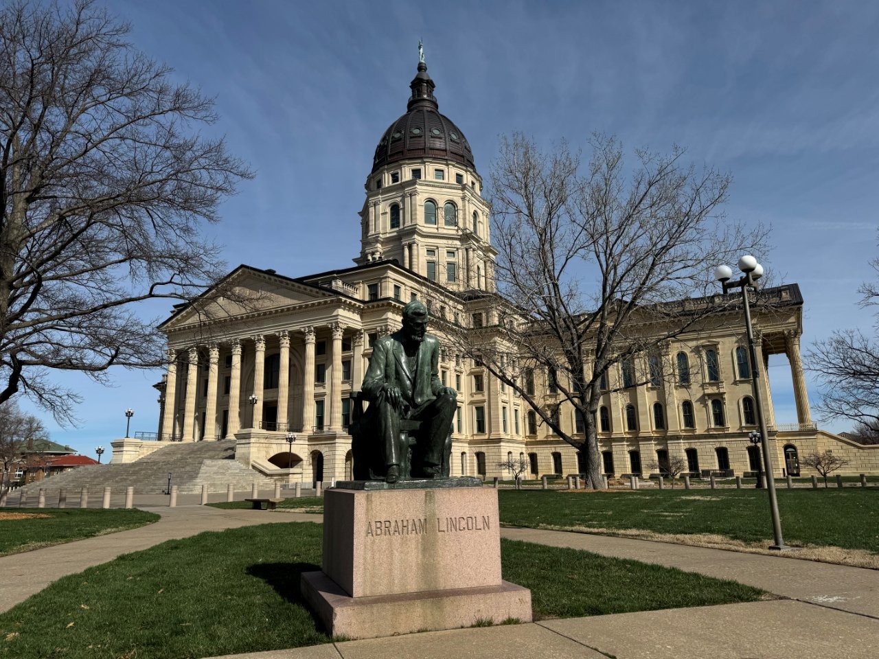 Abraham Lincoln statue at Kansas State Capitol in Topeka