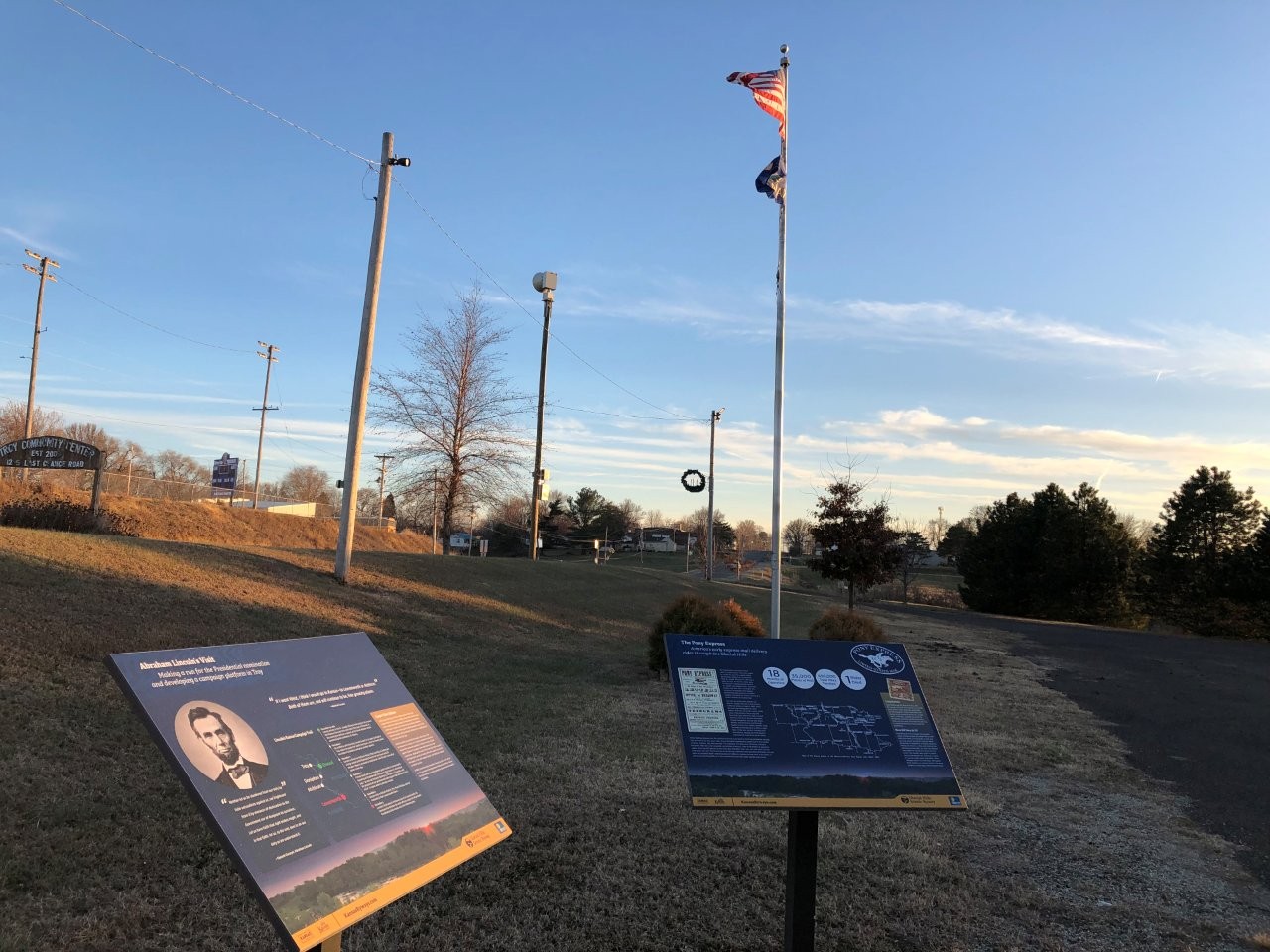 Abraham Lincoln historical marker at Troy, Kansas