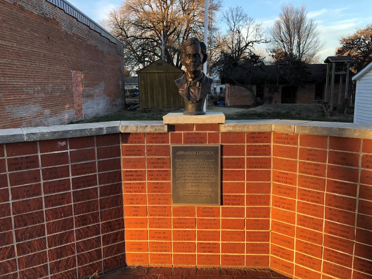 Abraham Lincoln Bust at Troy, Doniphan County, Kansas