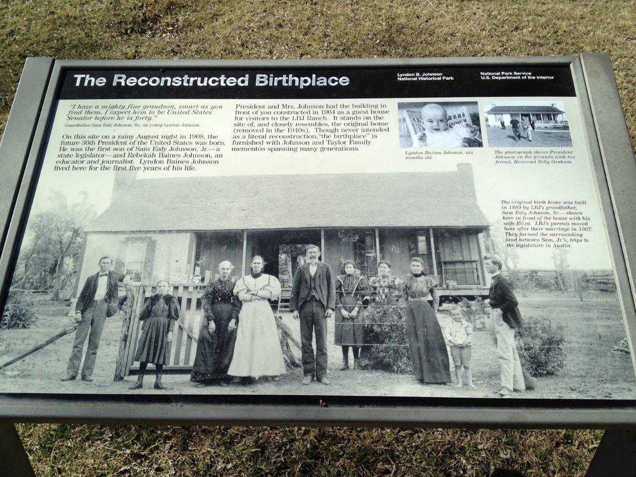 Lyndon Johnson birthplace historical marker