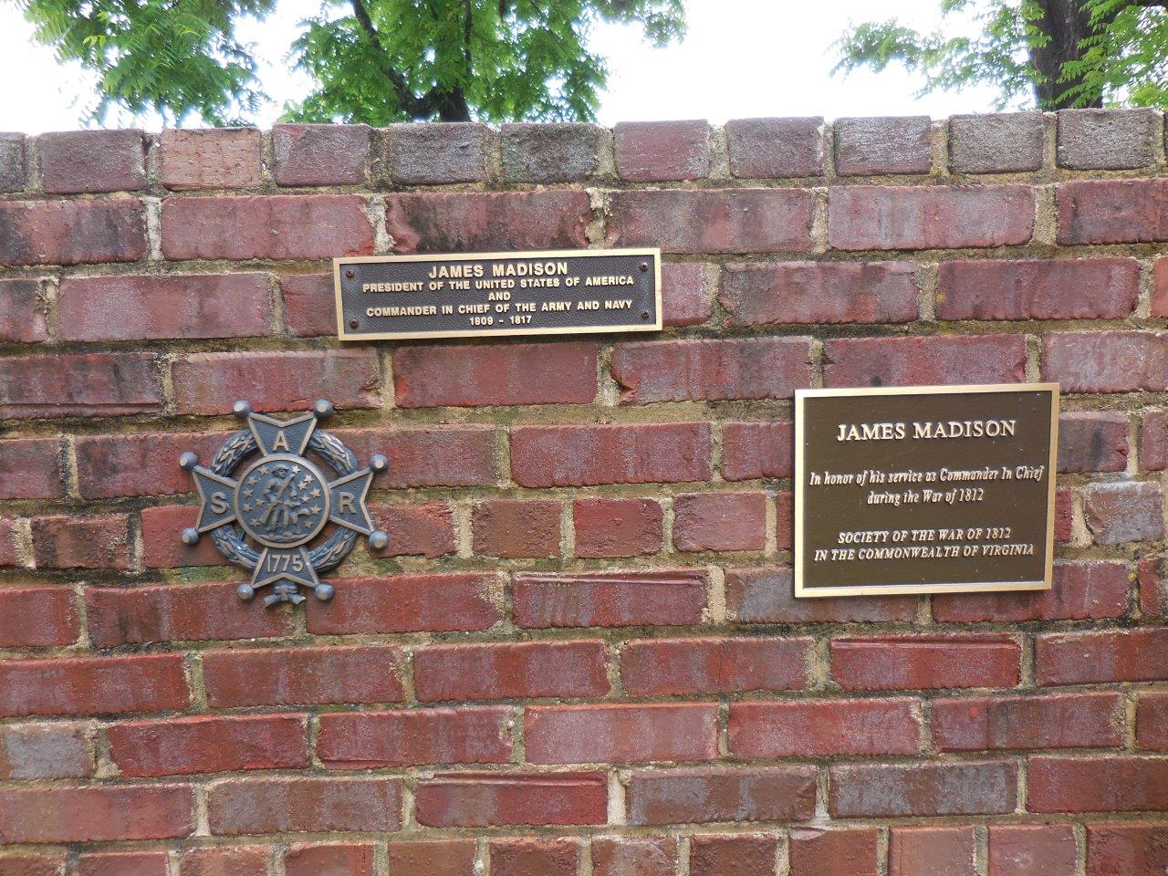 historical markers at James Madison gravesite