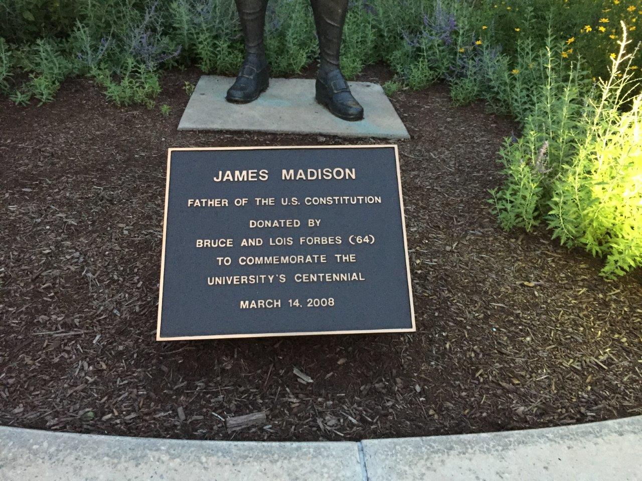 James Madison statue at James Madison University