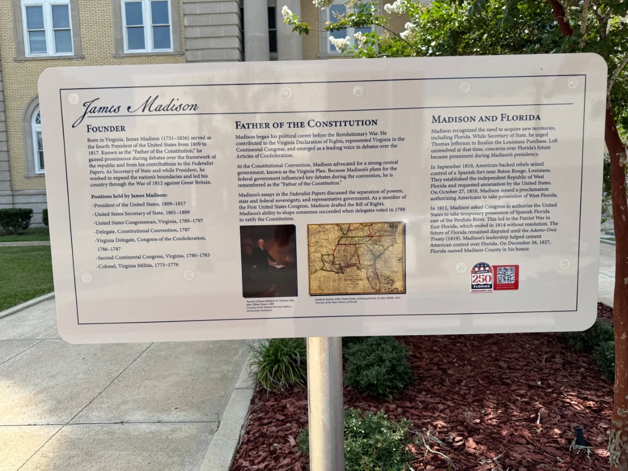James Madison memorial in Madison, Florida