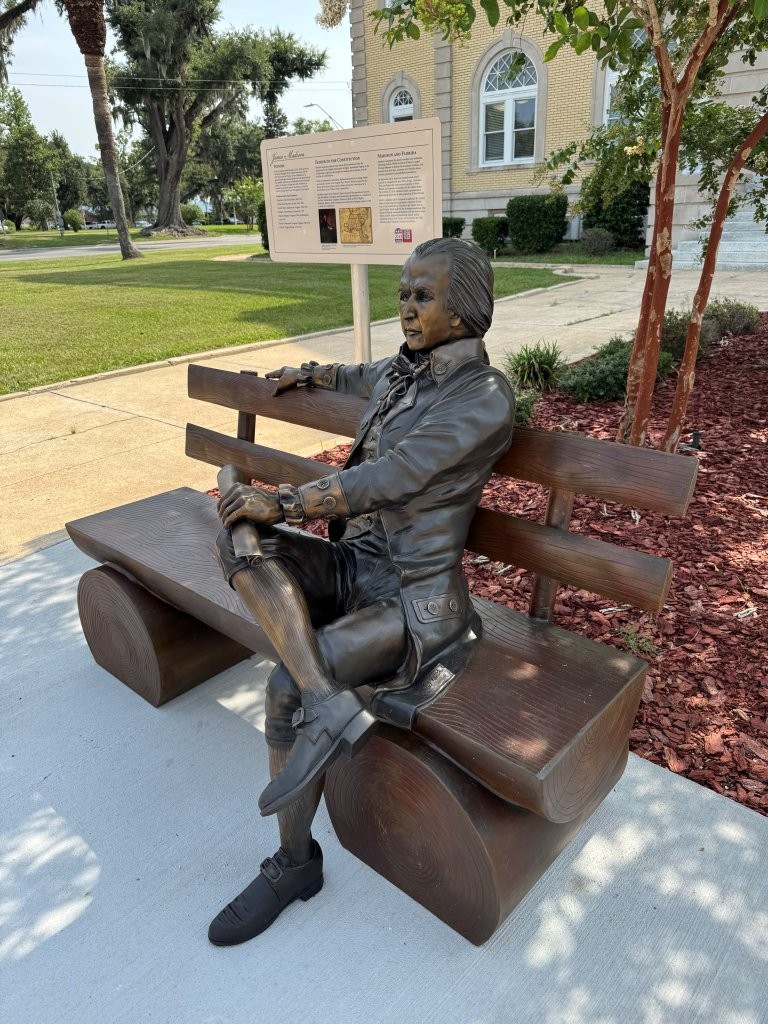 James Madison statue at the Madison County, Florida courthouse