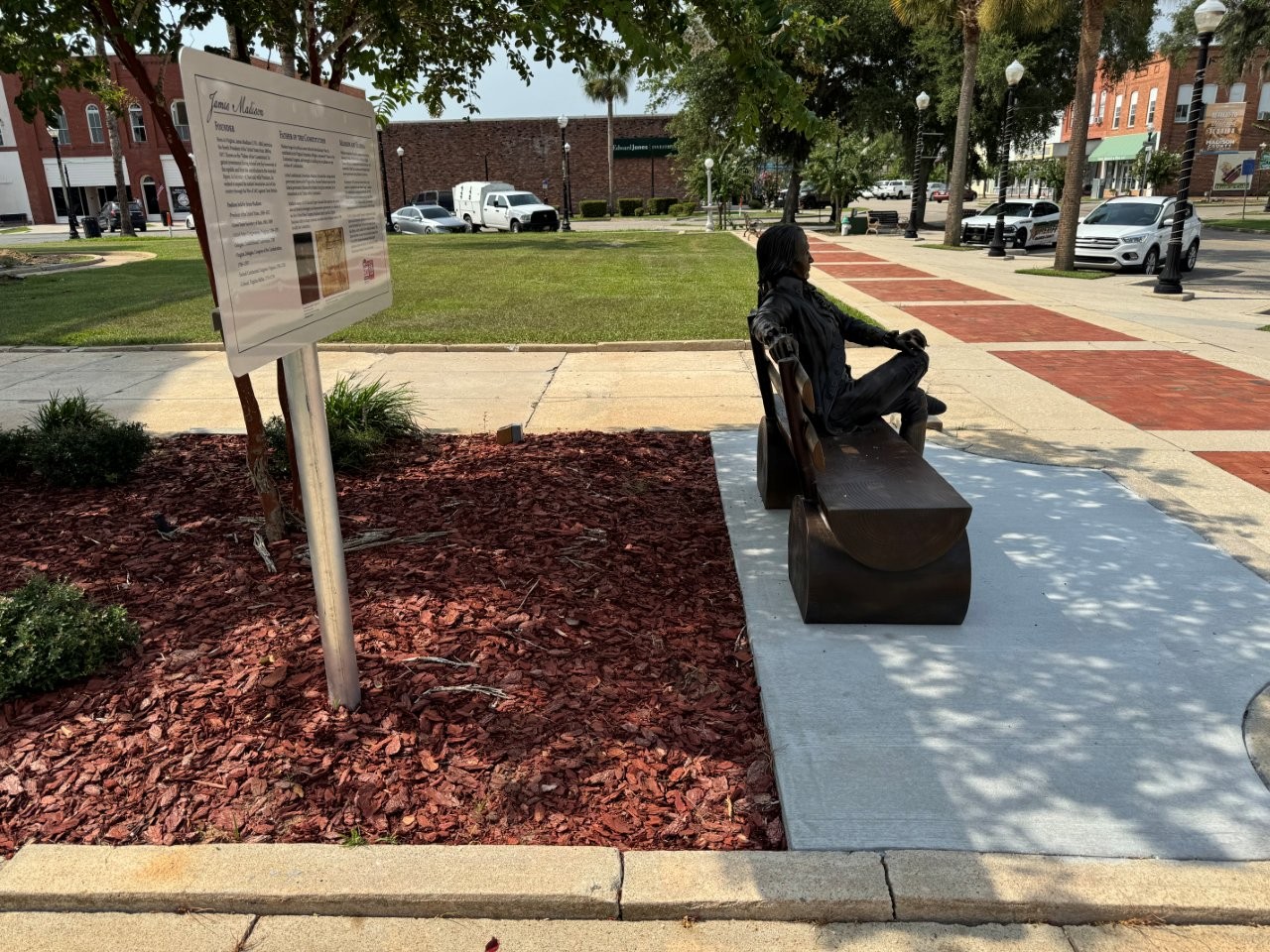 James Madison statue at the Madison County Courthouse in Madison, Florida