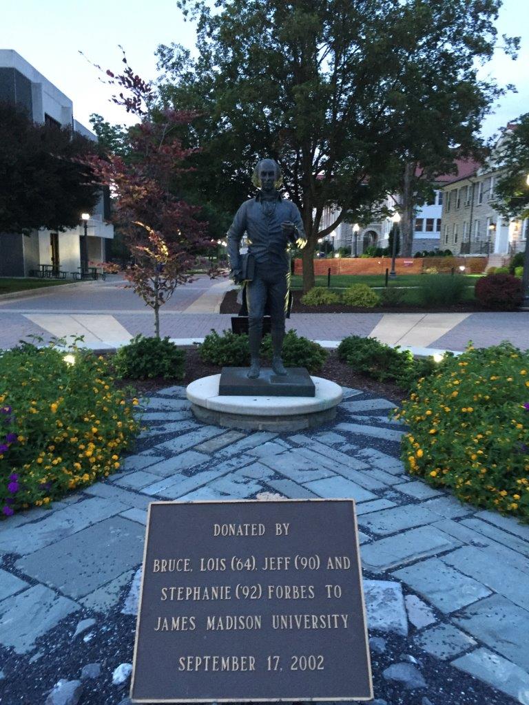 James Madison statue at James Madison University