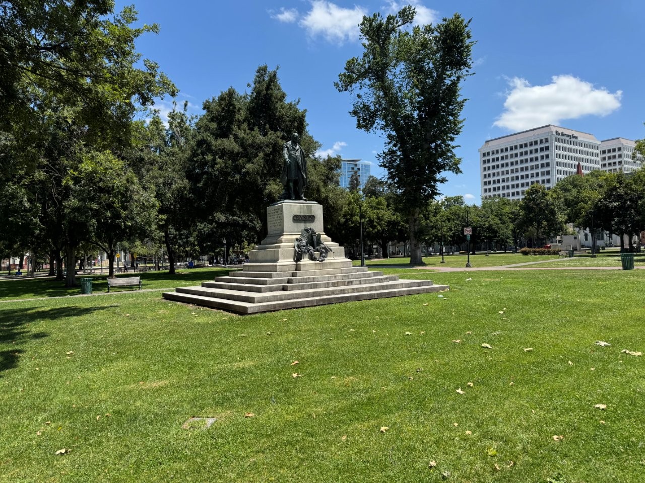 William McKinley statue in St. James Park in San Jose, California
