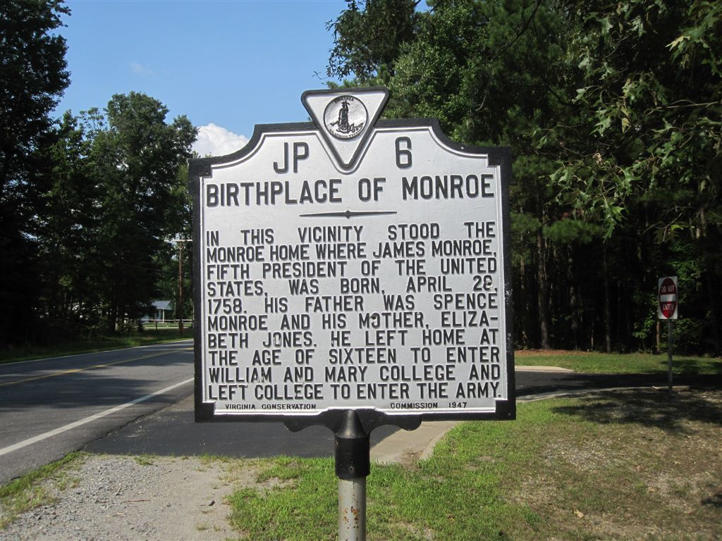 James Monroe birthplace historical marker