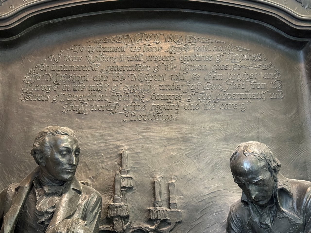 Louisiana Purchase Monument featuring James Monroe statue at Missouri History Museum in St. Louis