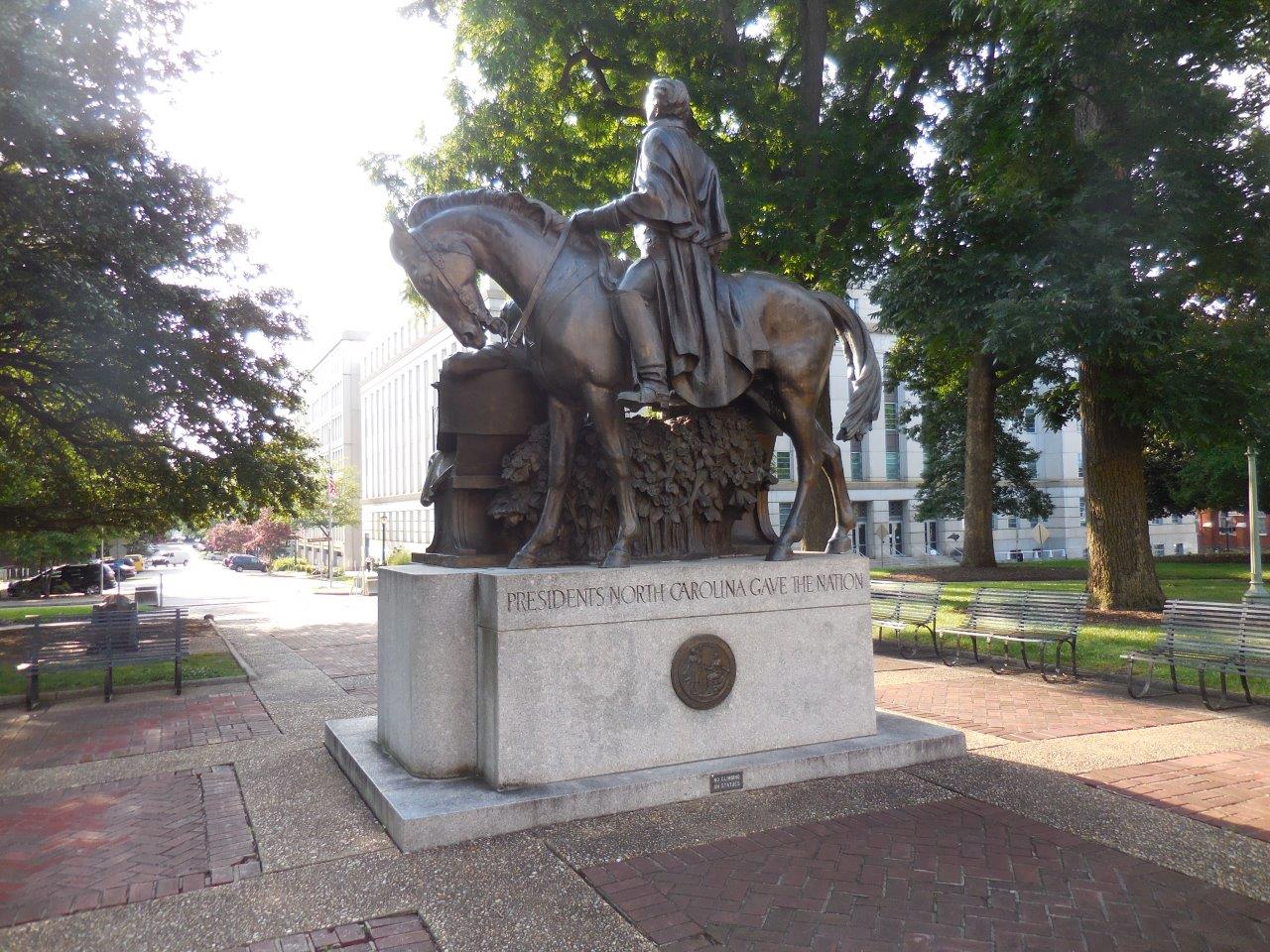 Three Presidents from North Carolina statue at North Carolina State Capitol