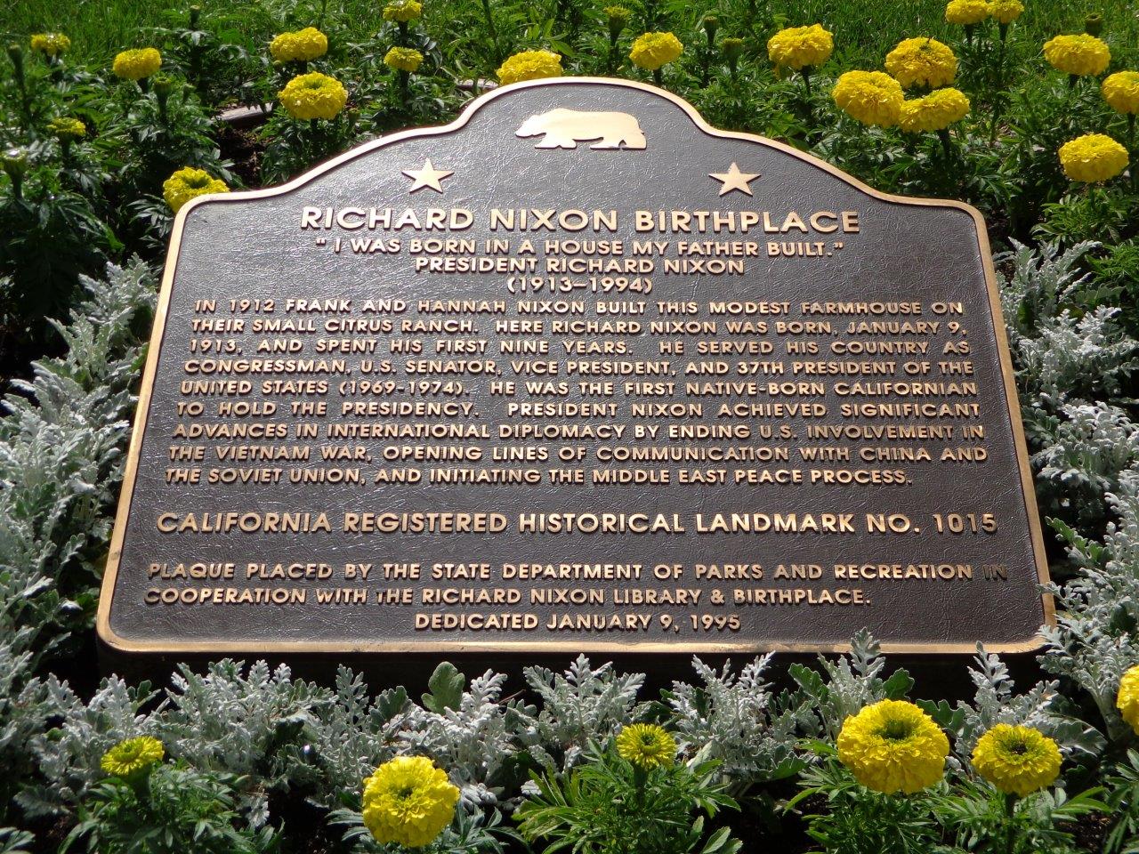 Richard Nixon birthplace historical marker