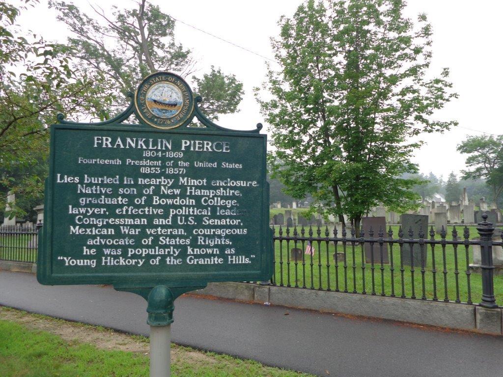 Franklin Pierce grave historical marker